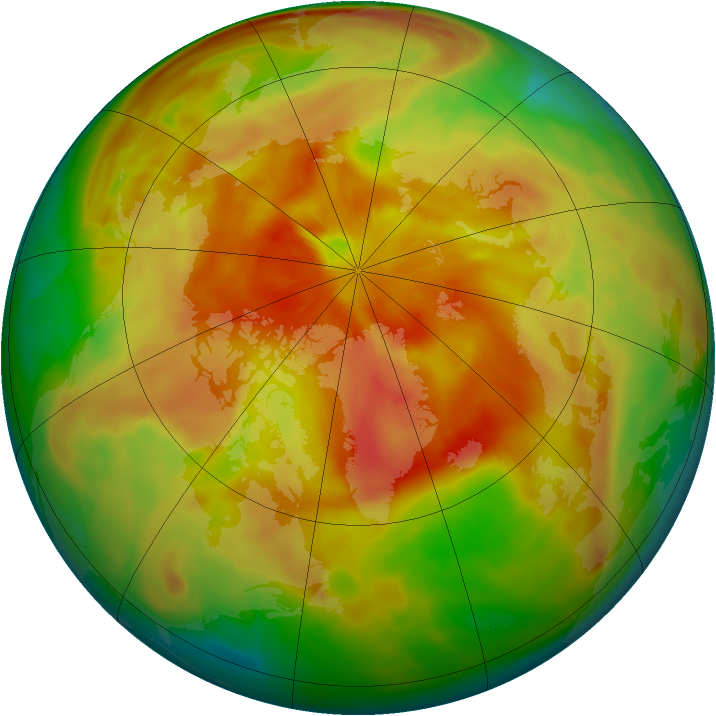 Arctic ozone map for 29 March 2009